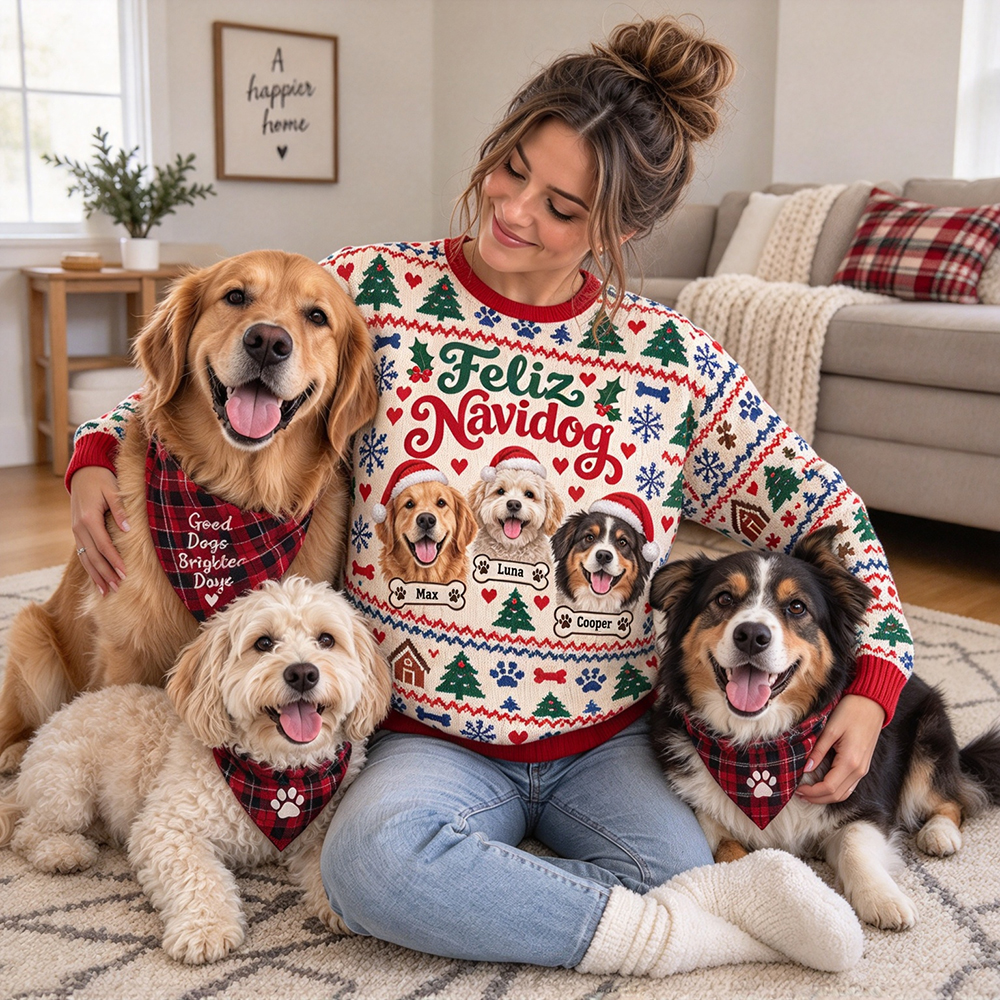 Personalized Christmas Pet Photo Family Sweater | MCCL01