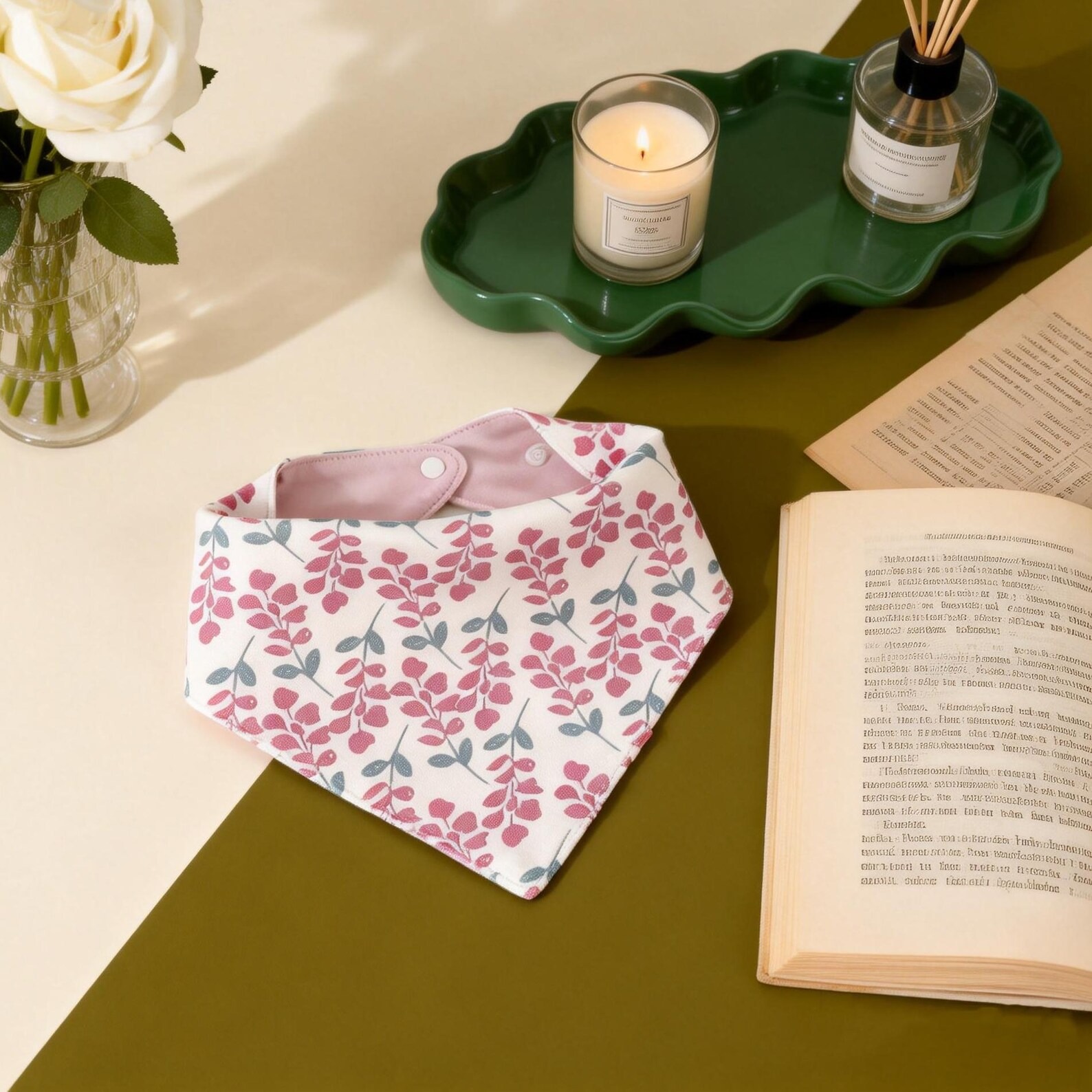 Personalized Embroidered Floral Pet Bandana for Dogs & Cats | MNAccs95
