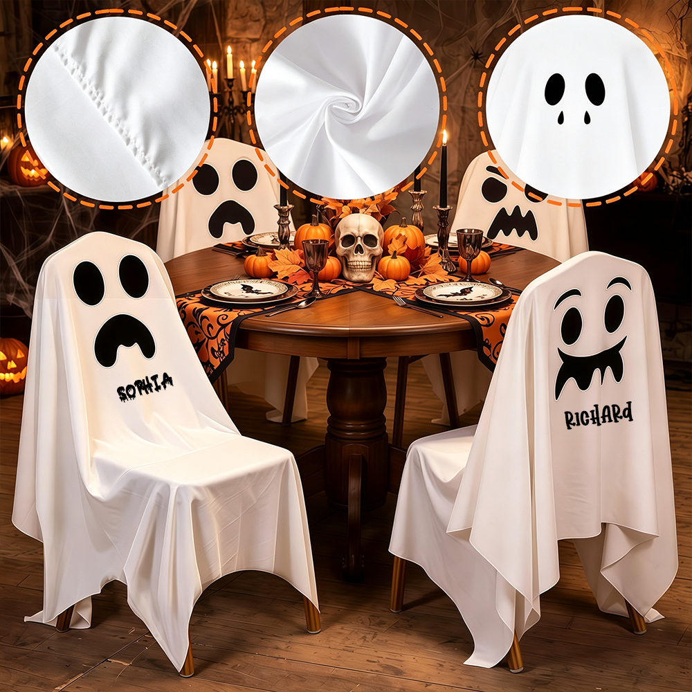 Personalized Halloween Ghost All-inclusive Chair Cover | MNHalloween14