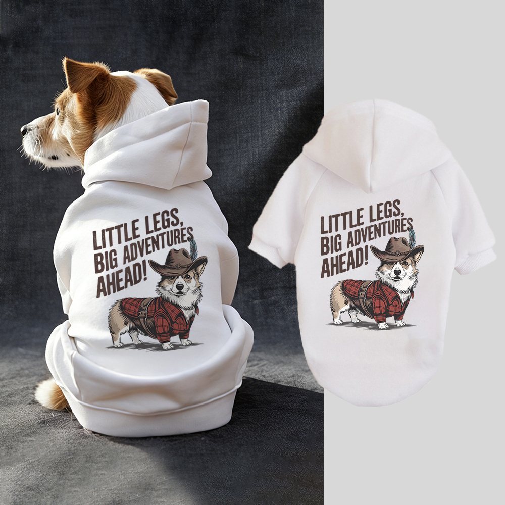 LITTLE LEGS BIG ADVENTURES AHEAD Puppy Hoodie | BKPet341
