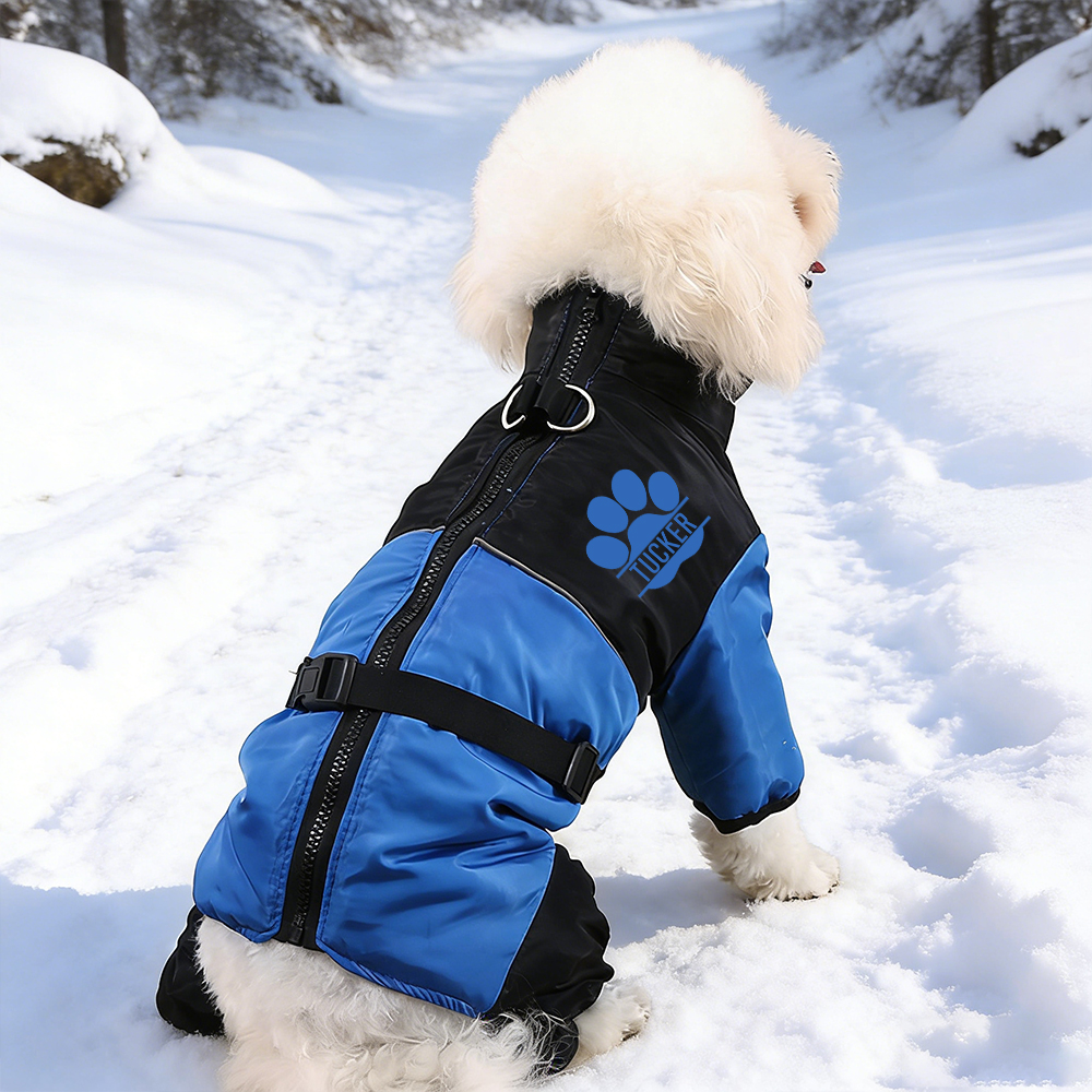 Personalized Pet Winter Warm Windproof Puffer Jacket | BKPet345