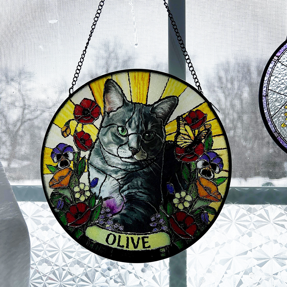 Personalized Pet Memorial Pet Portrait Stained Suncatcher | CWGift31