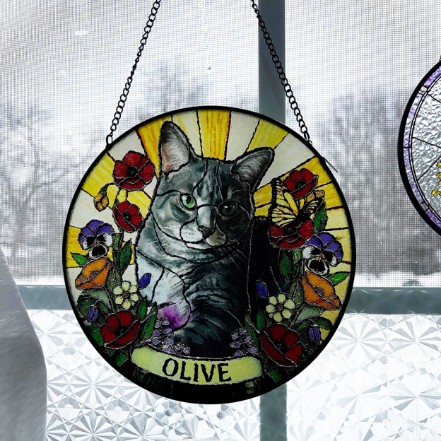 Personalized Pet Memorial Pet Portrait Stained Suncatcher | CWGift31