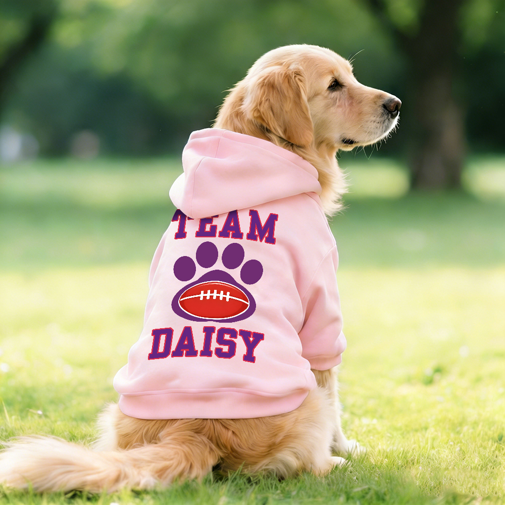 Personalized Football Team Pet Paw Soft Hoodie | BKPet427