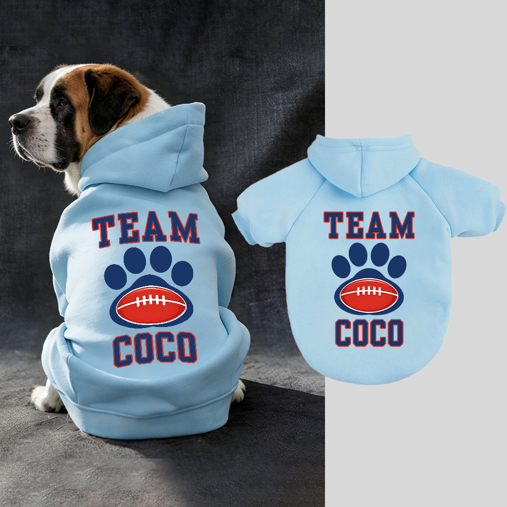 Personalized Football Team Pet Paw Soft Hoodie | BKPet427