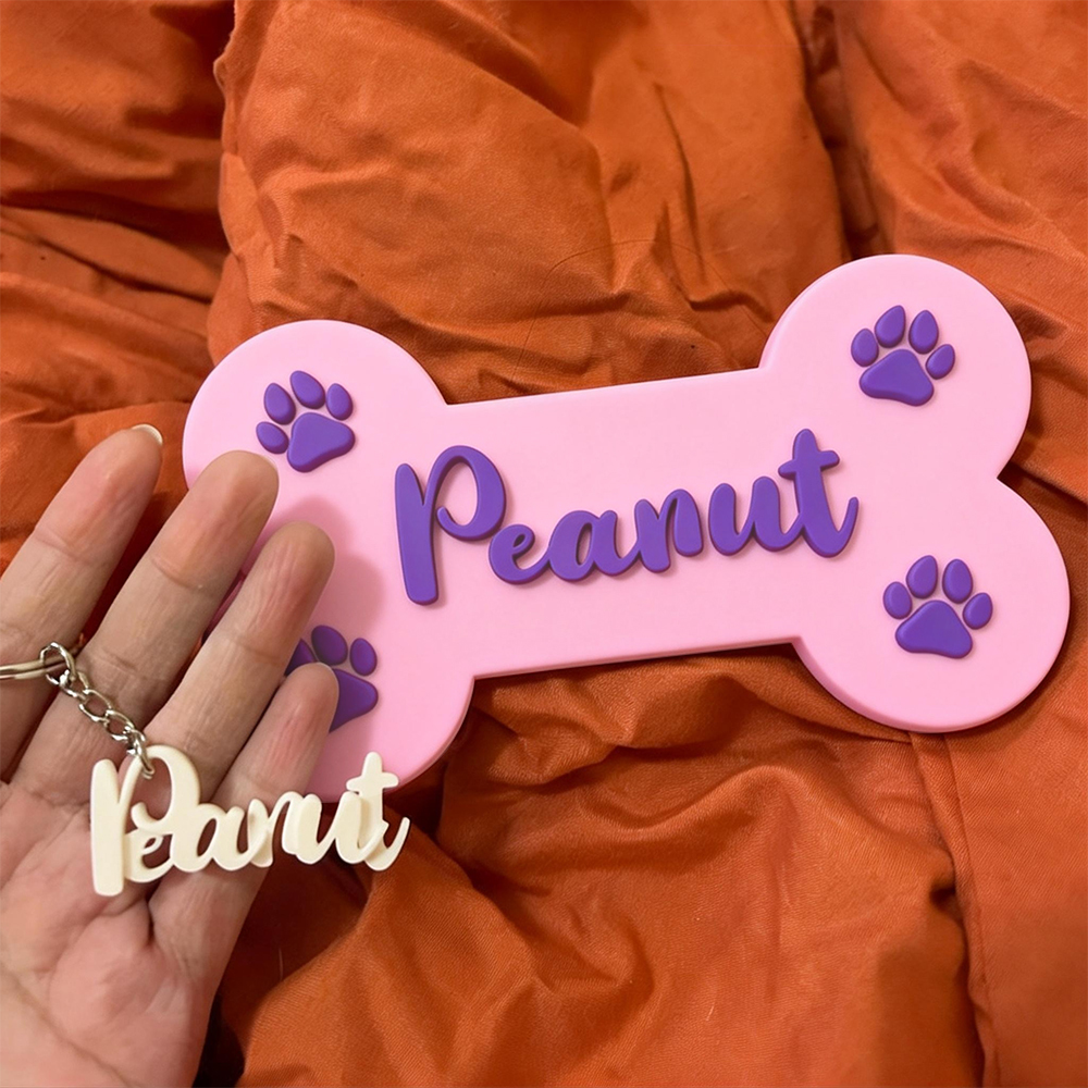 Personalized Dog Paw Name Crate Sign | BKPet426