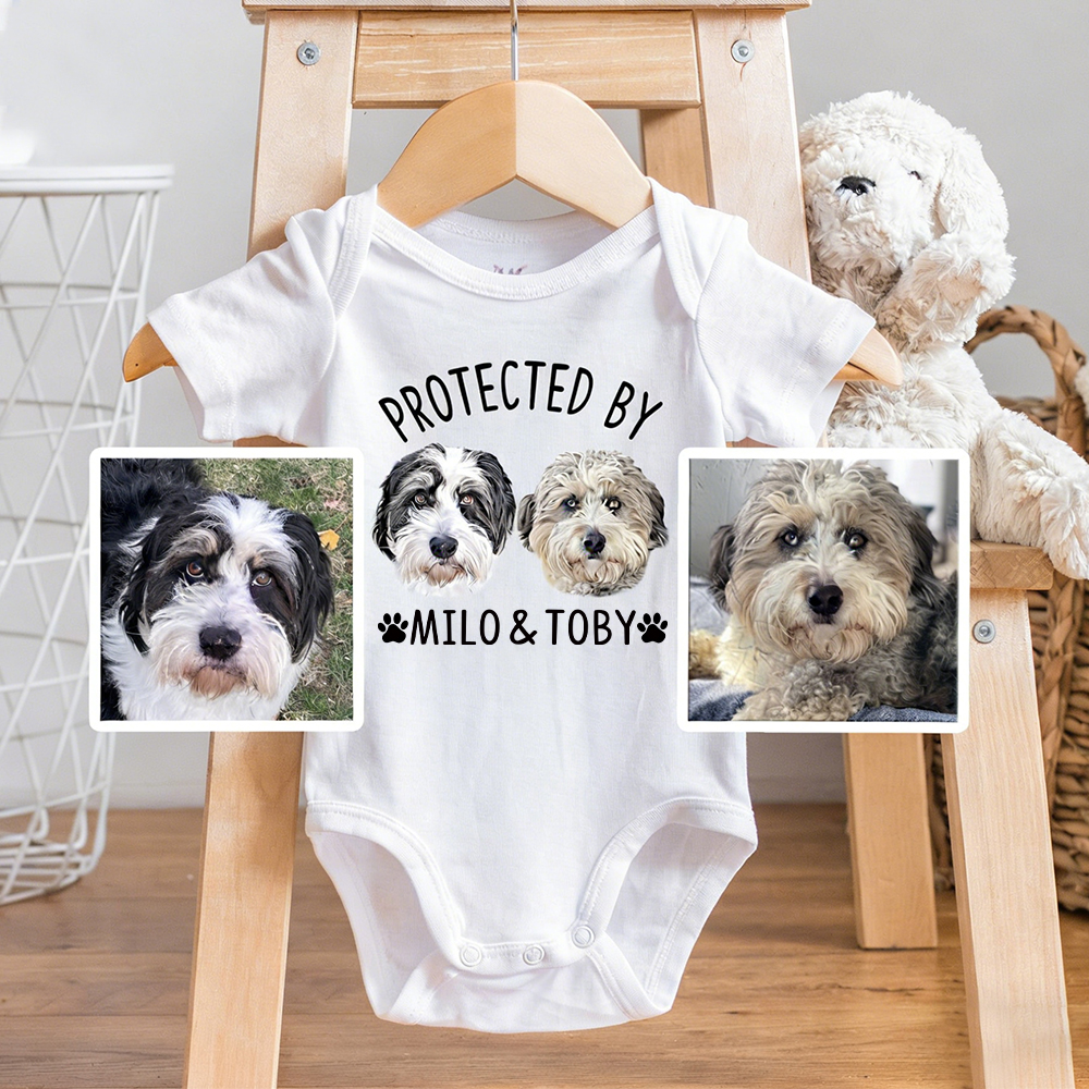 Personalized Baby Protected By Pets Shirt | MNBaby03