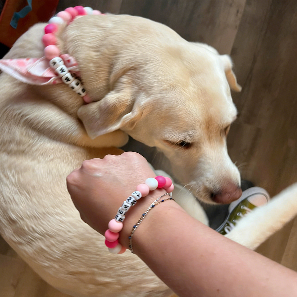 Personalized Handmade Matching Pet Necklace & Owner Bracelet | BKPet456