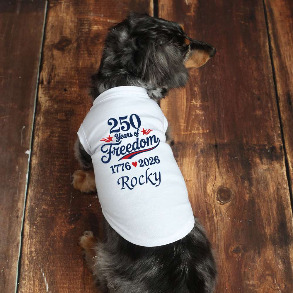 Personalized Patriotic 250 Anniversary Pet Shirt | BKPet507