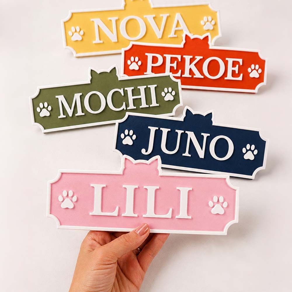 Personalized 3D Printed Pets Name Sign Hanging Tag | BKPet612