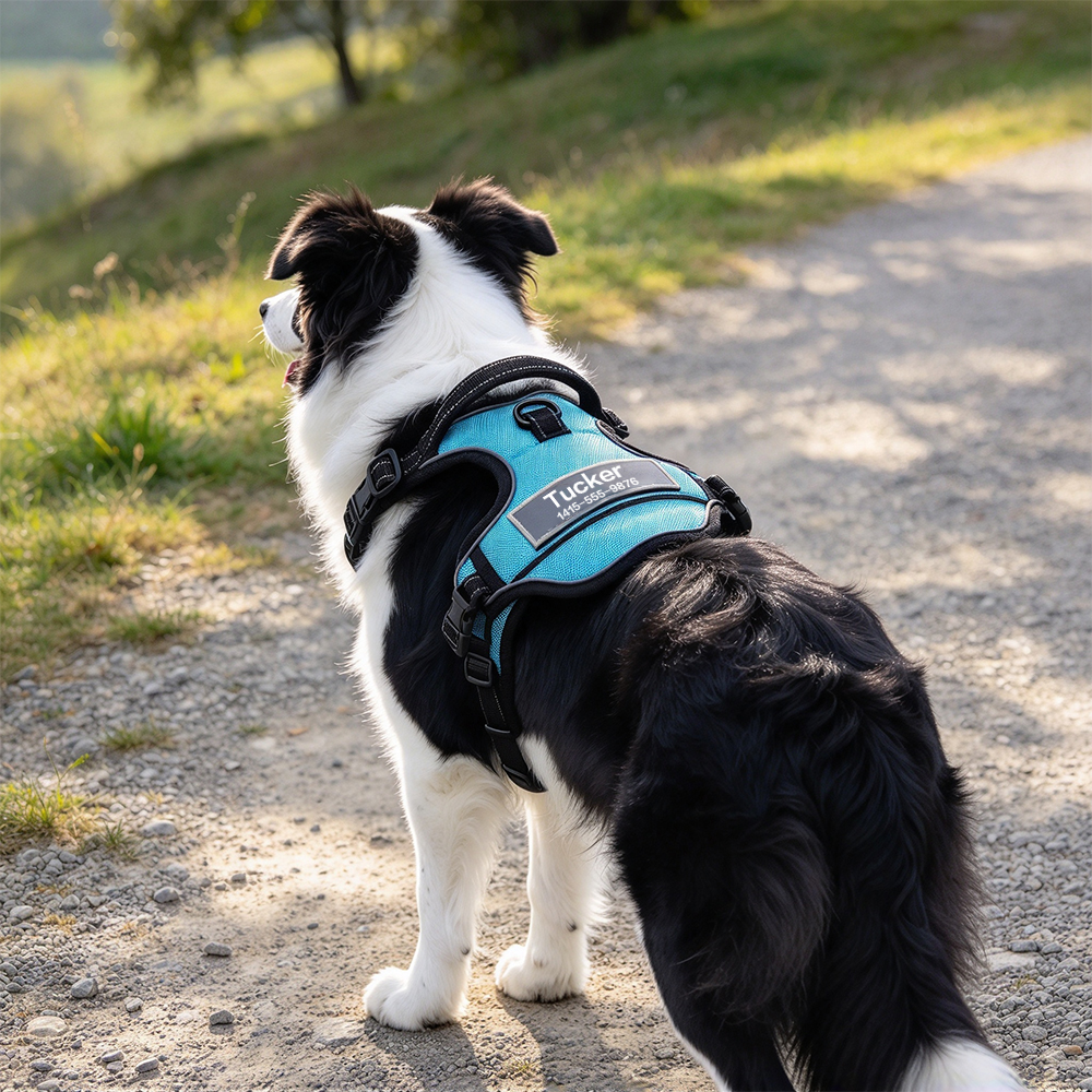 Personalized Pet Reflective Safety ID Tag Chest Harness  | BKPet611