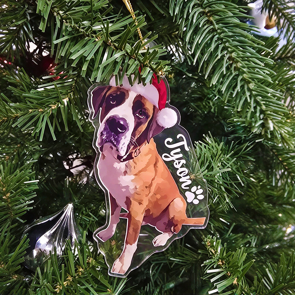 Personalized Pets Adorable Christmas Tree Photo Ornament | MNGift47