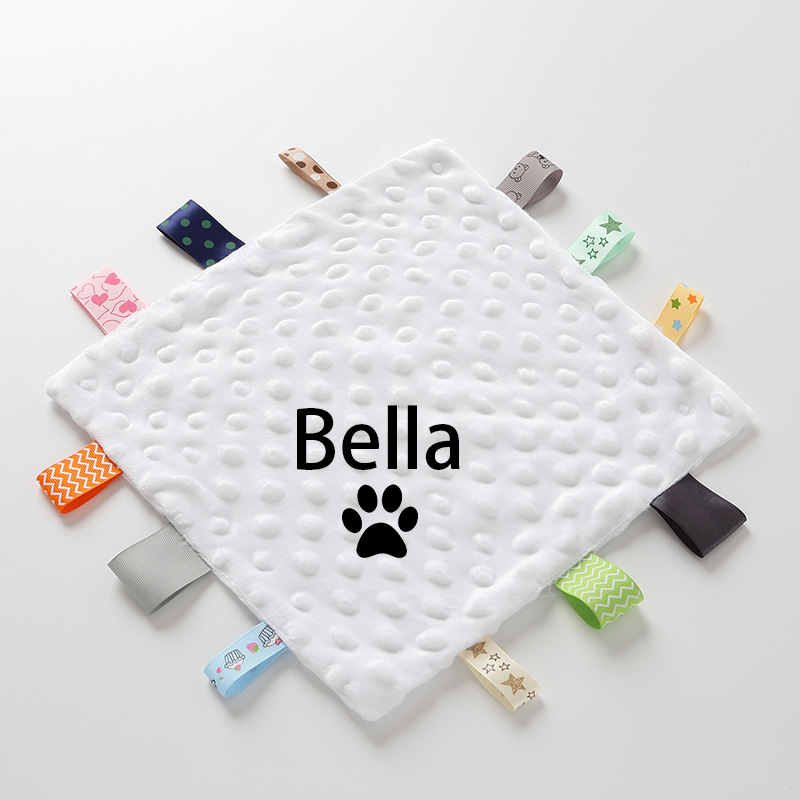 Personalized Pet Embroidery Comforter Ribbon Taggie | BKPet77