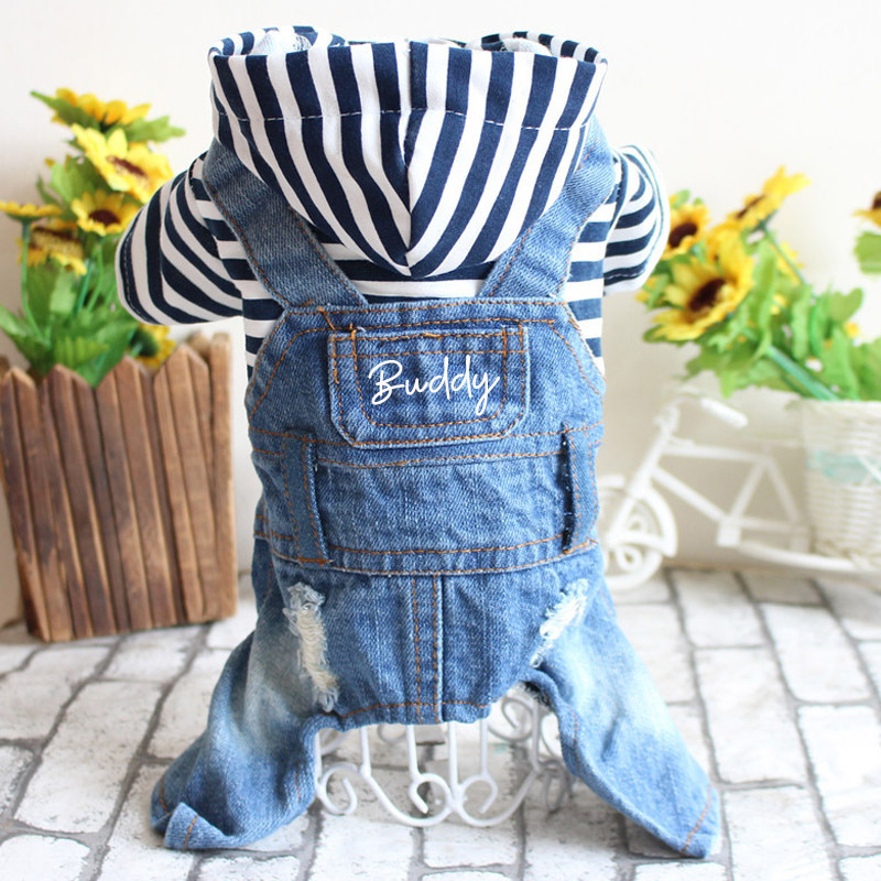 Personalized Cute Pets Denim Hoodie | BKPet180