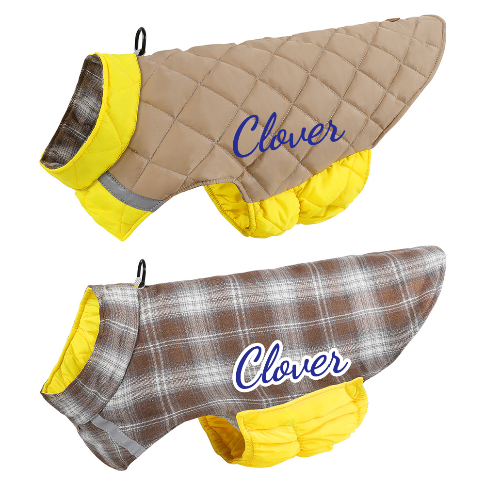 Personalized Pets Reversible Warm Chalet Jacket | BKPet208