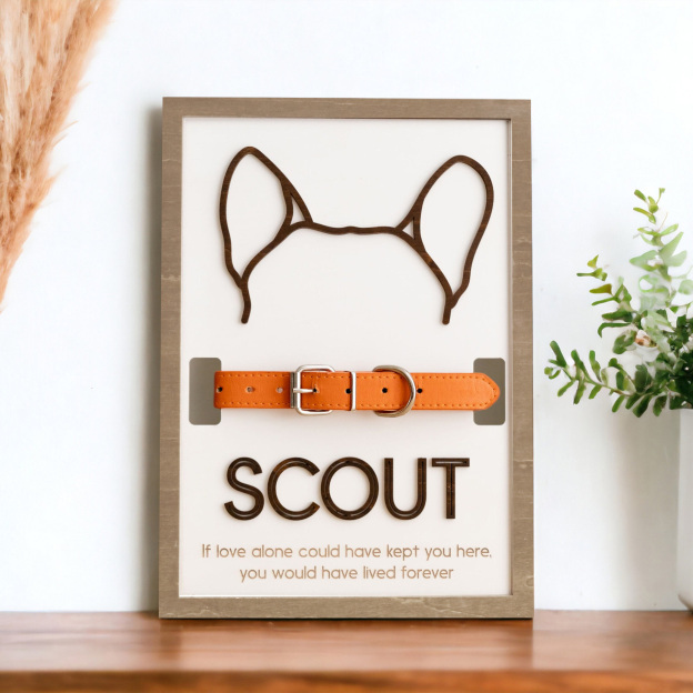 Personalized Memorial Plaque Dog Ear Collar Sign | BKPet212