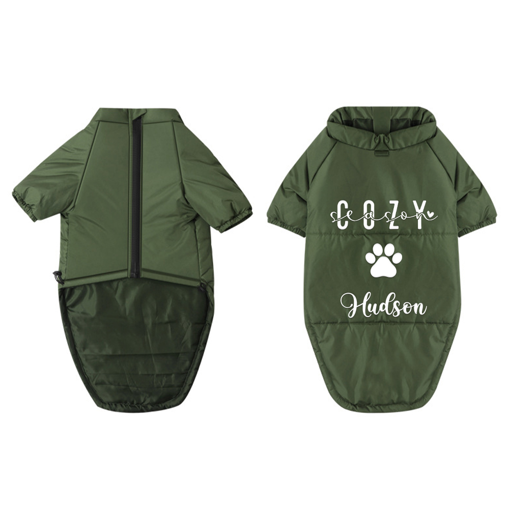 Personalized Pet Winter Warm Windproof Large Puffer Jacket | BKPet279