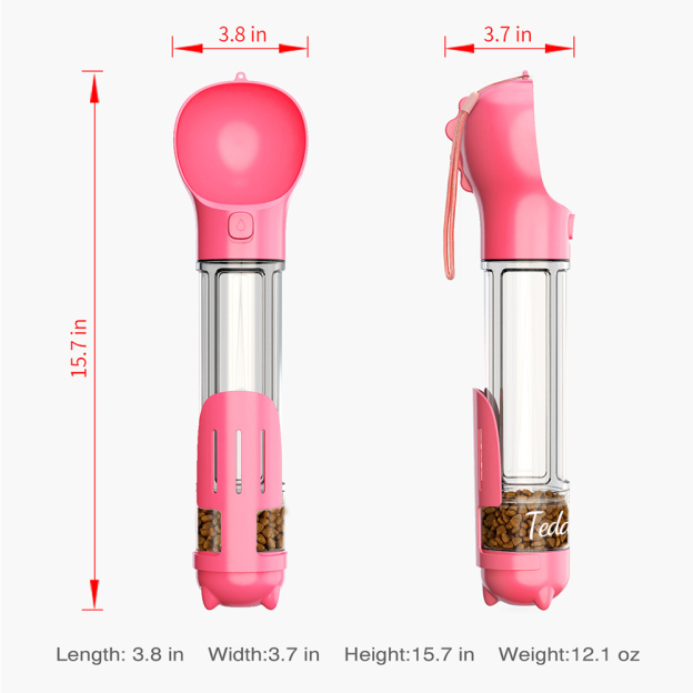 Personalized 4 in 1 Dog Water Bottle Container | MNAccs85