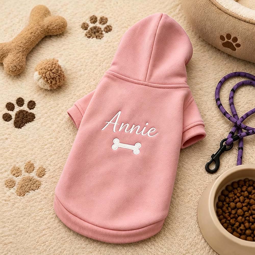 Personalized Embroidered Multicolor Dog Hoodie | MNCloth262