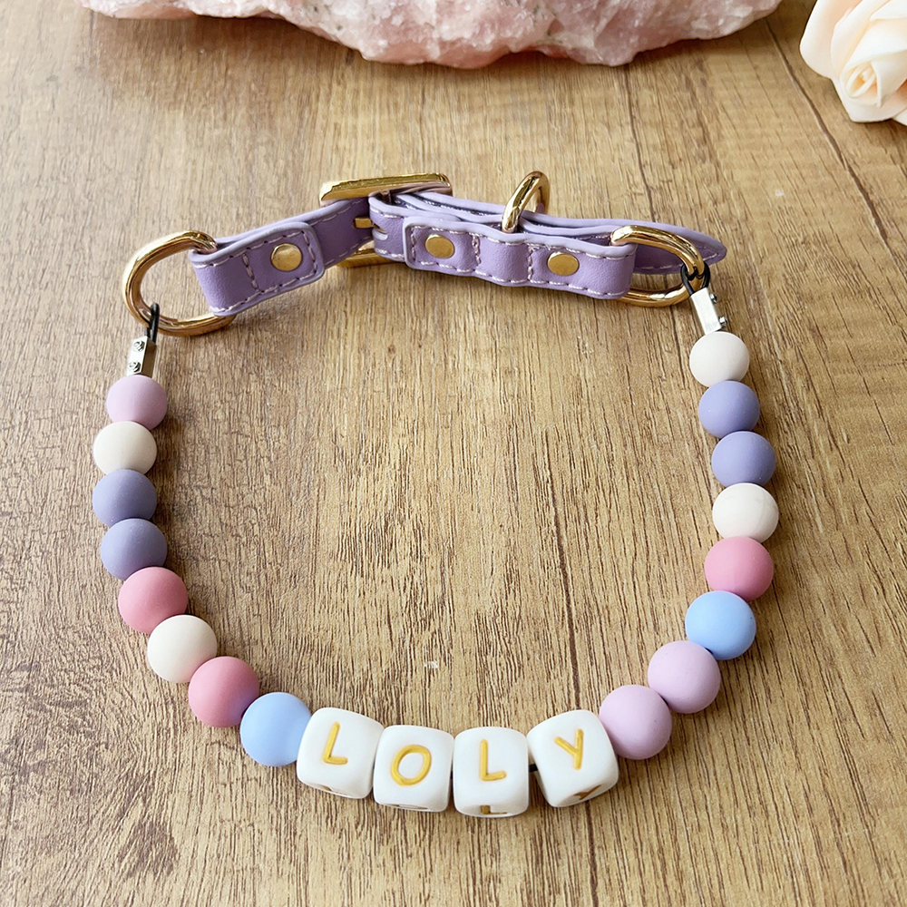 Personalized Handmade Beaded Adjustable Buckle Dog Collar | BKPet221