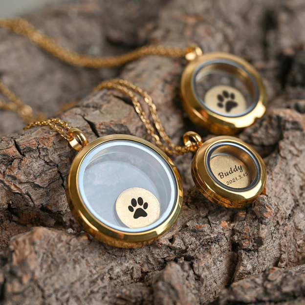 Personalized Pet Precious Memory Glass Locket Jewelry | BKPet364