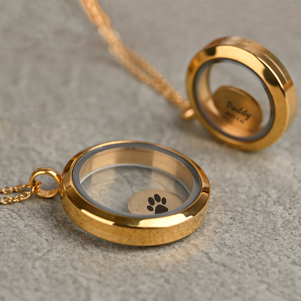 Personalized Pet Precious Memory Glass Locket Jewelry | BKPet364
