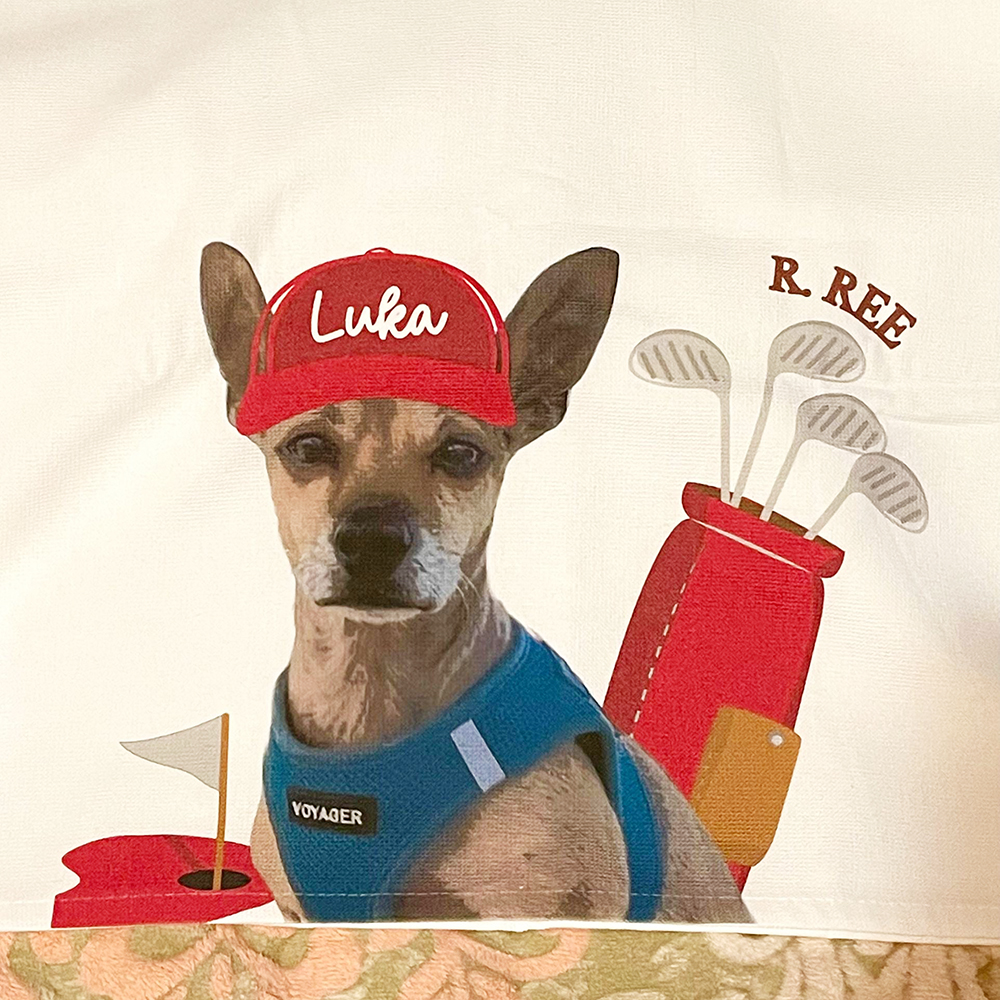 Personalized Pet Portrait Golf Towel For Golf Lover | CWGift36