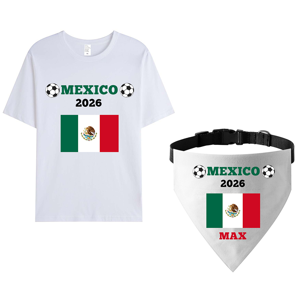 Personalized Soccer Fan Dog Bandana With Owner Matching Shirt | MNCloth218