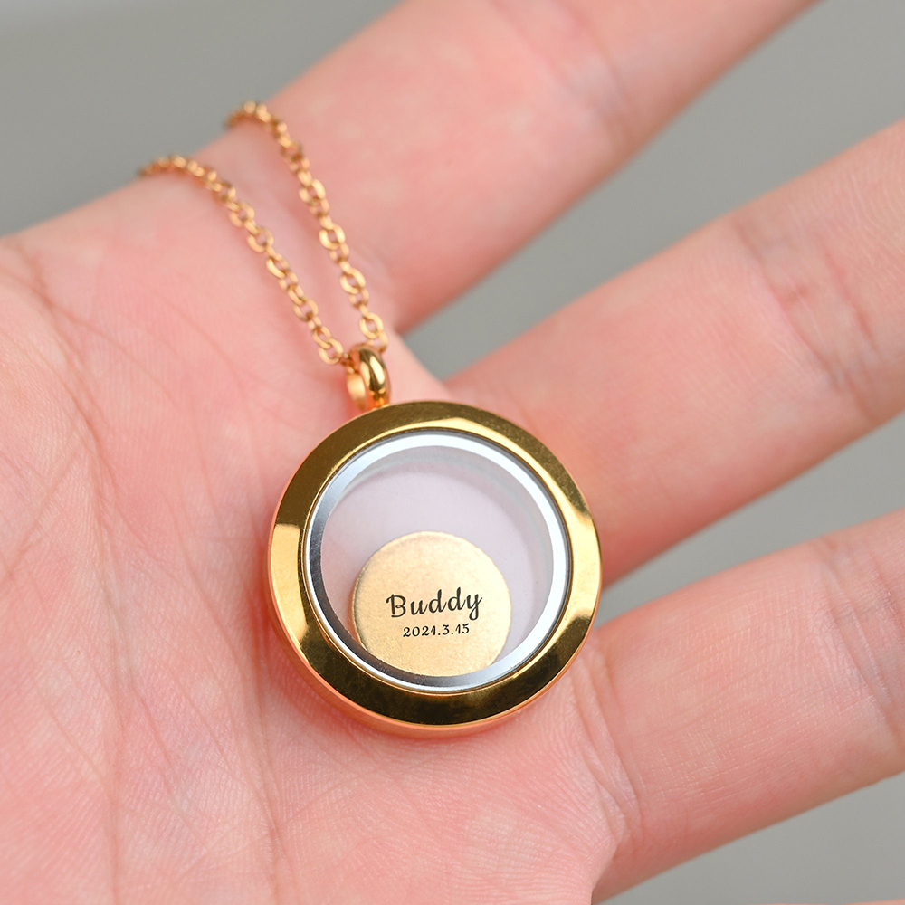 Personalized Pet Precious Memory Glass Locket Jewelry | BKPet364