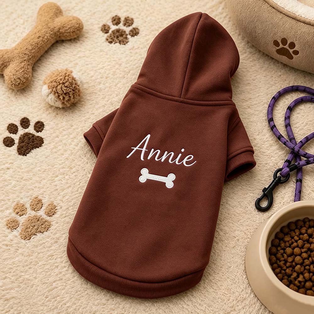 Personalized Embroidered Multicolor Dog Hoodie | MNCloth262