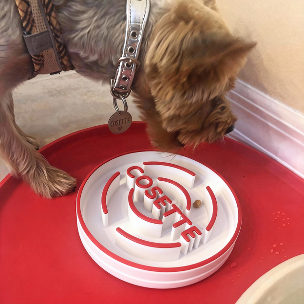 Personalized 3D Printed Dog Slow Feeder Bowl | BKPet354