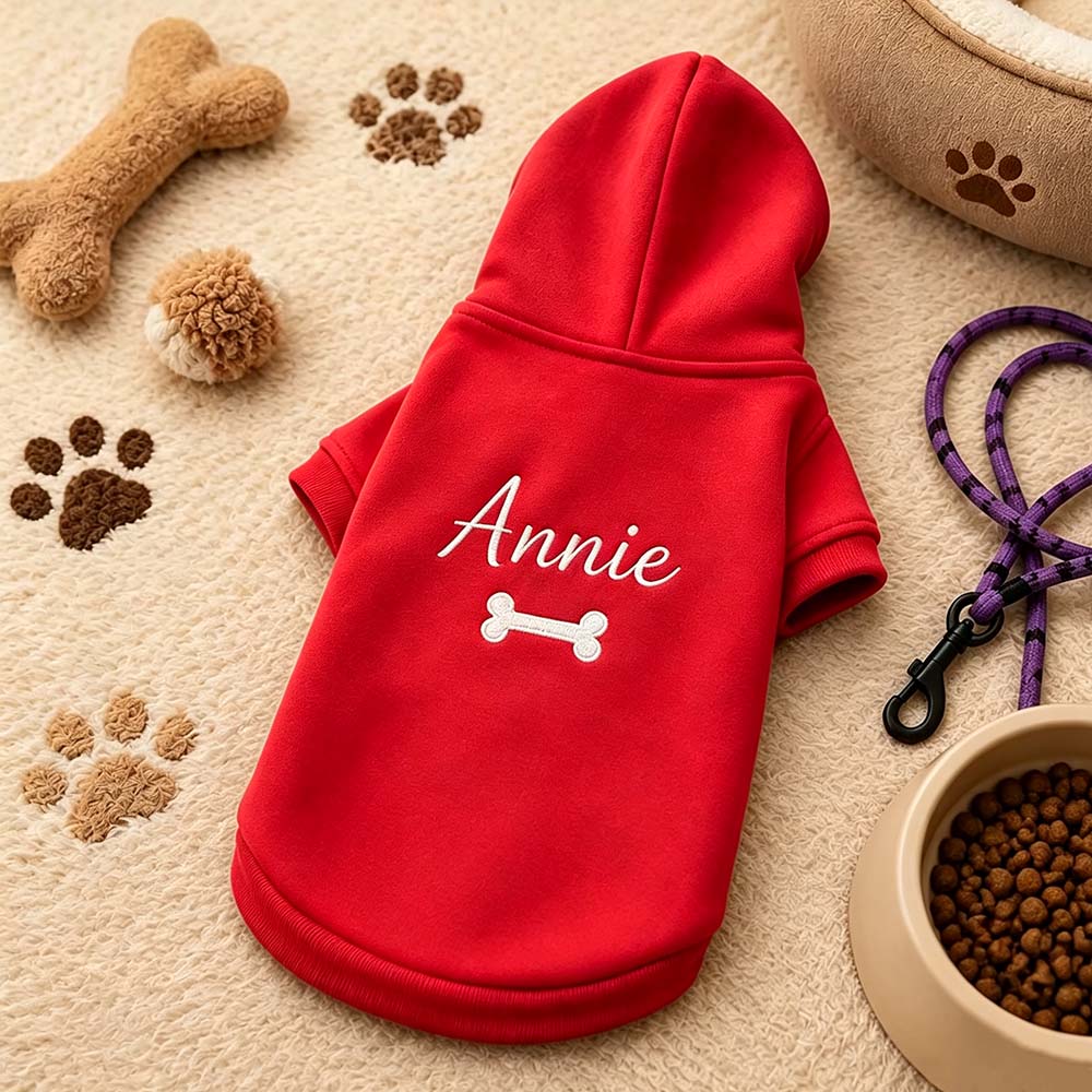 Personalized Embroidered Multicolor Dog Hoodie | MNCloth262