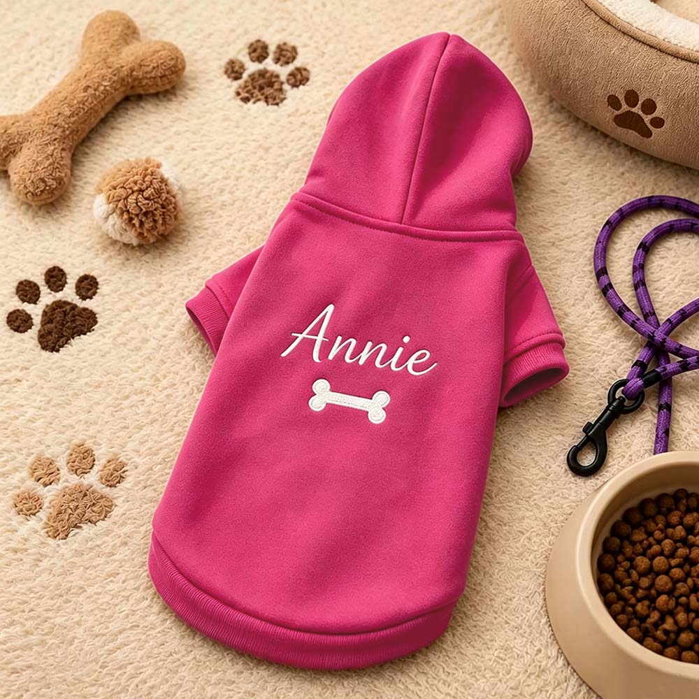Personalized Embroidered Multicolor Dog Hoodie | MNCloth262