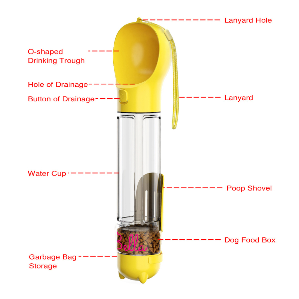 Personalized 4 in 1 Dog Water Bottle Container | MNAccs85