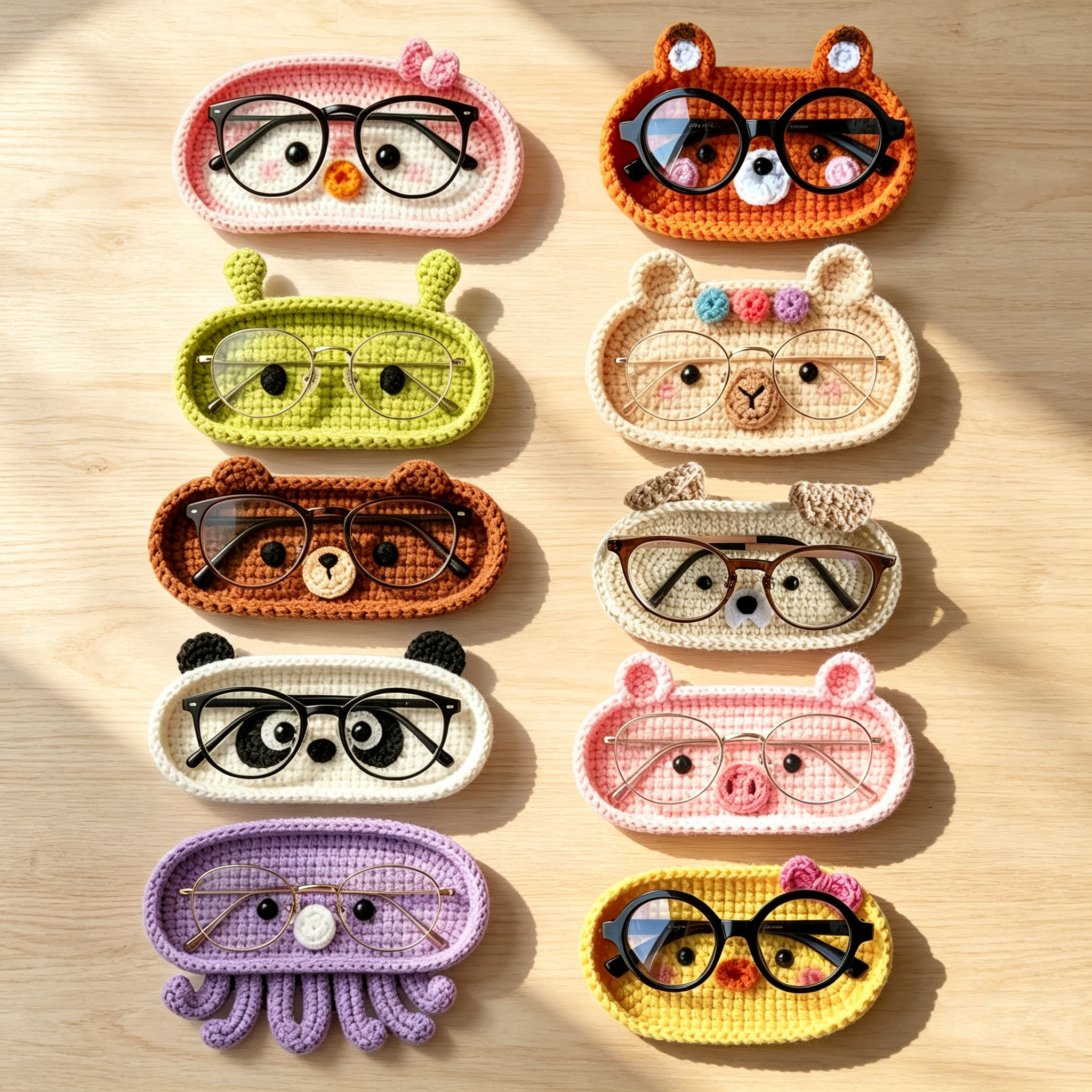Handmade Crochet Animal Glasses Holder For Kids And Grandparent | MNGift29
