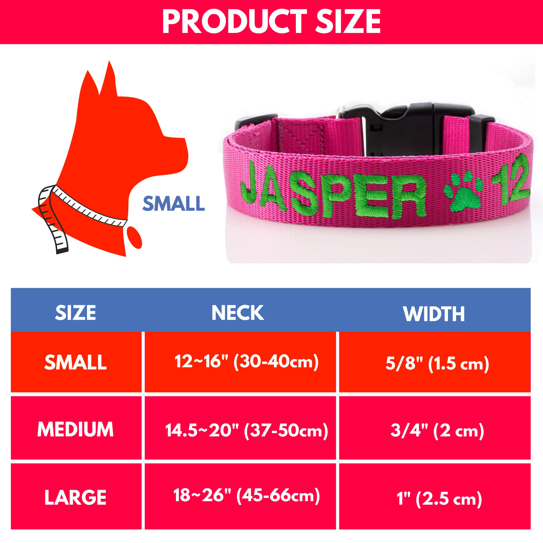 Personalized Embroidered Pet Collar for Funny & Unique | BKPet37