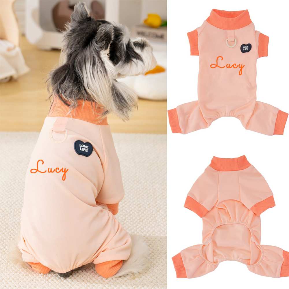 Personalized Color-Block Poppy Pajama Jumpsuit | MNCloth224