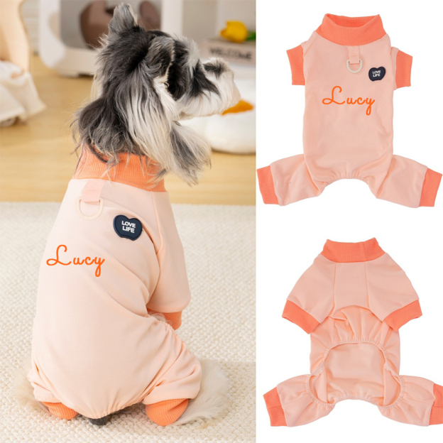 Personalized Color-Block Poppy Pajama Jumpsuit | MNCloth224
