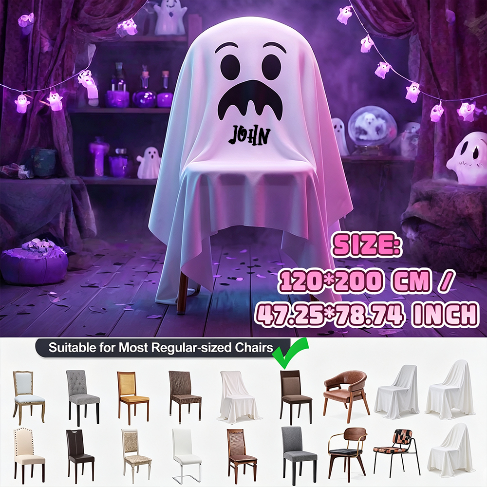Personalized Halloween Ghost All-inclusive Chair Cover | MNHalloween14