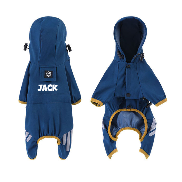 Personalized Pet Waterproop Raincoat with Hood | BKPet346