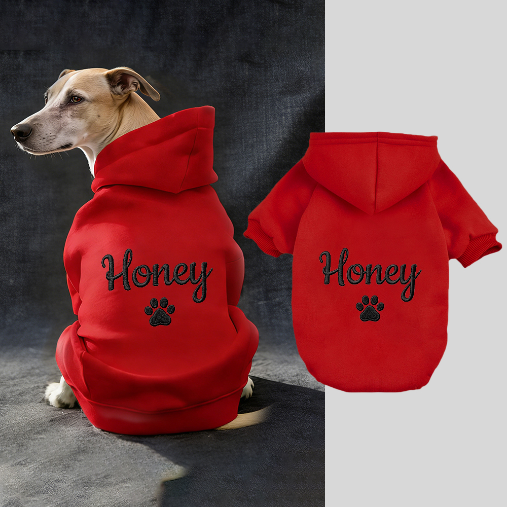 Personalized Embroidery Warm Soft Puppy Hoodie | BKPet362