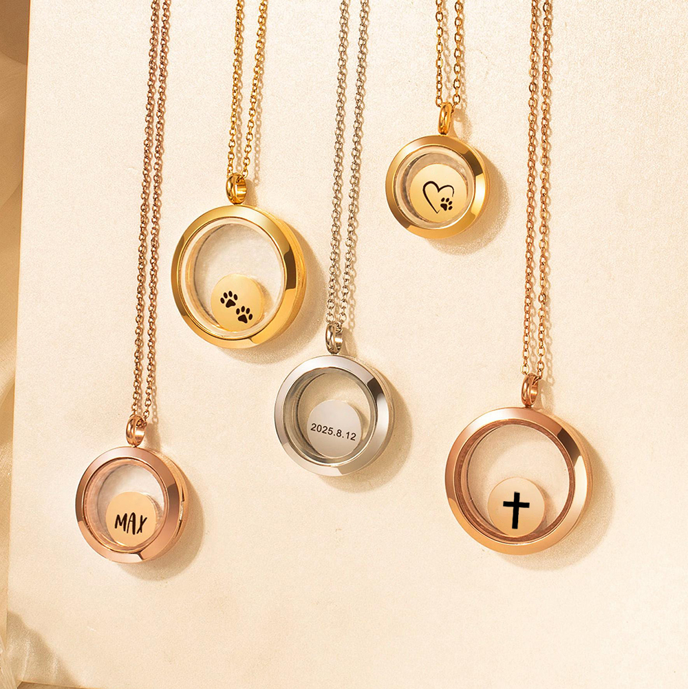 Personalized Pet Precious Memory Glass Locket Jewelry | BKPet364