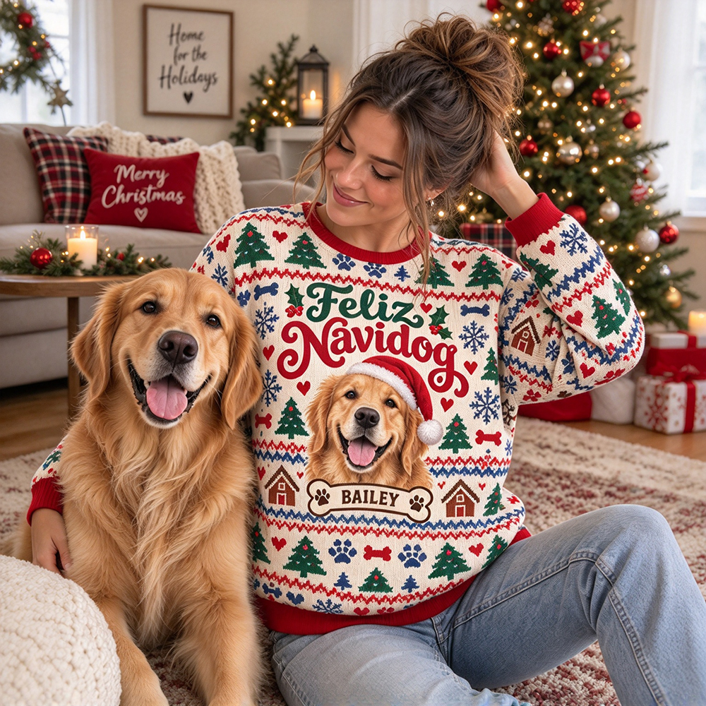 Personalized Christmas Pet Photo Family Sweater | MCCL01