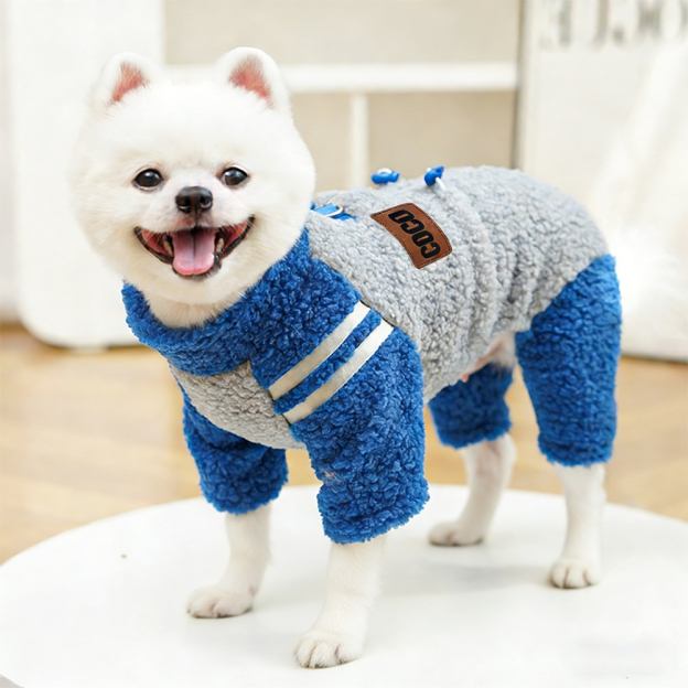 Personalized Leather Patch Pets Sherpa Warm Coat | BKPet389