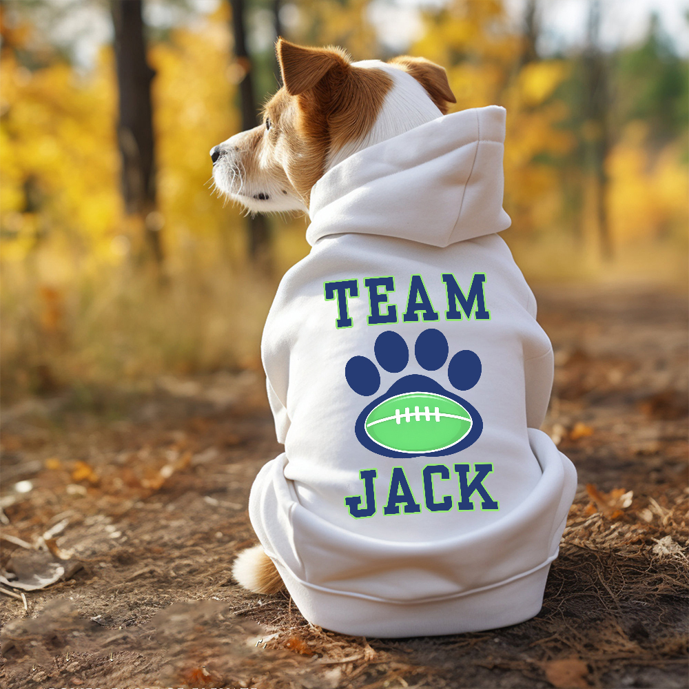 Personalized Football Team Pet Paw Soft Hoodie | BKPet427