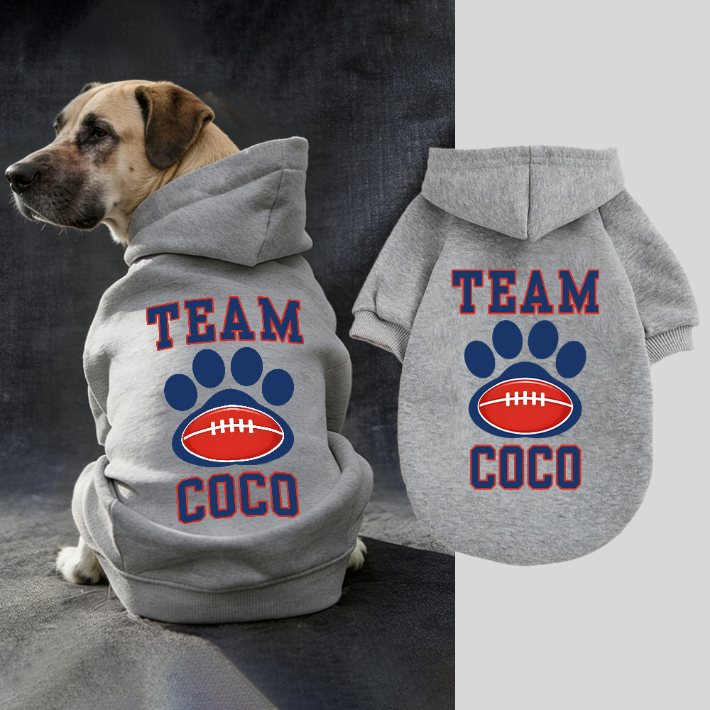 Personalized Football Team Pet Paw Soft Hoodie | BKPet427