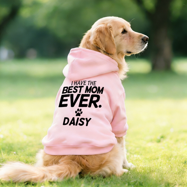 Personalized I Have the Best Mom Ever Pet Soft Hoodie | BKPet430