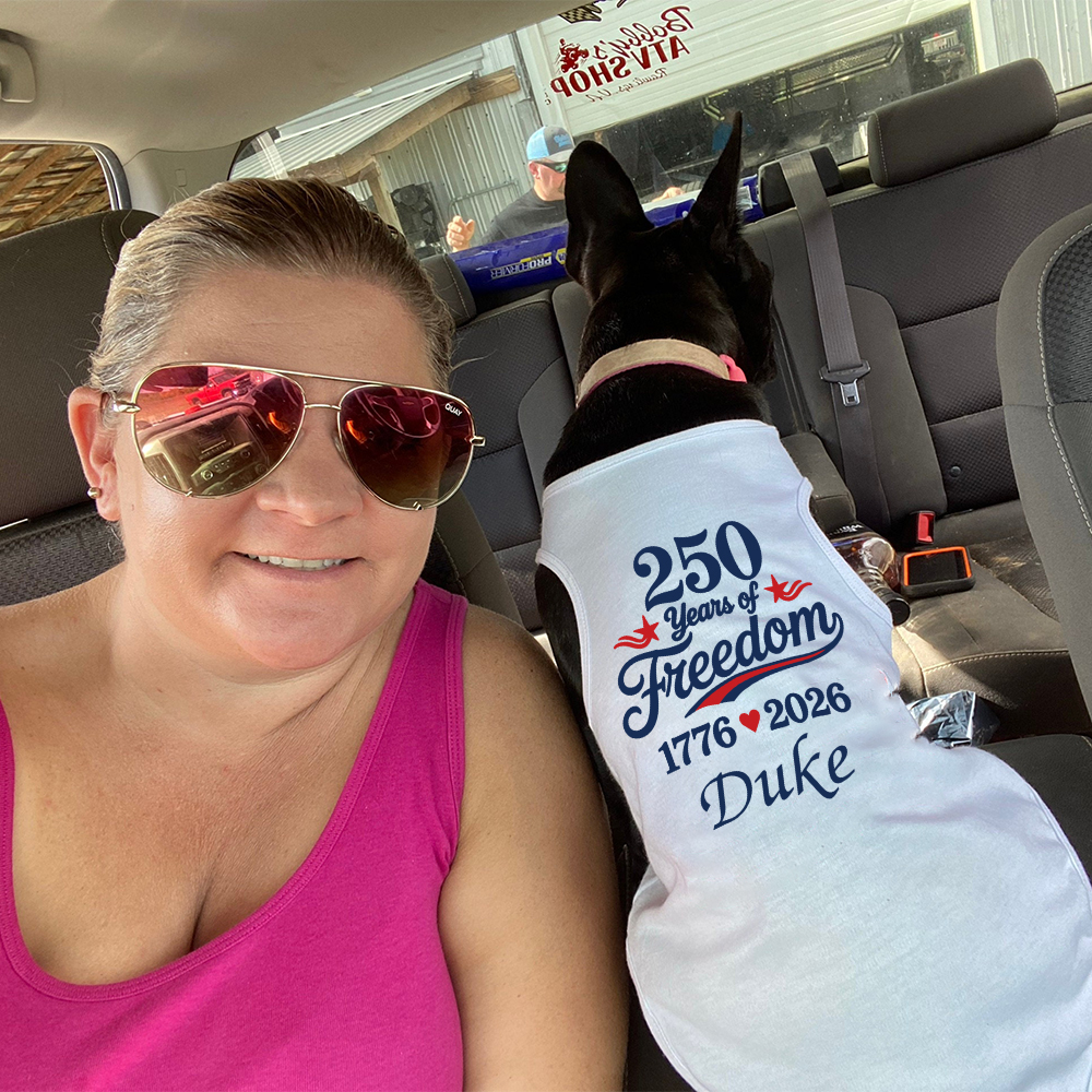 Personalized Patriotic 250 Anniversary Pet Shirt | BKPet507