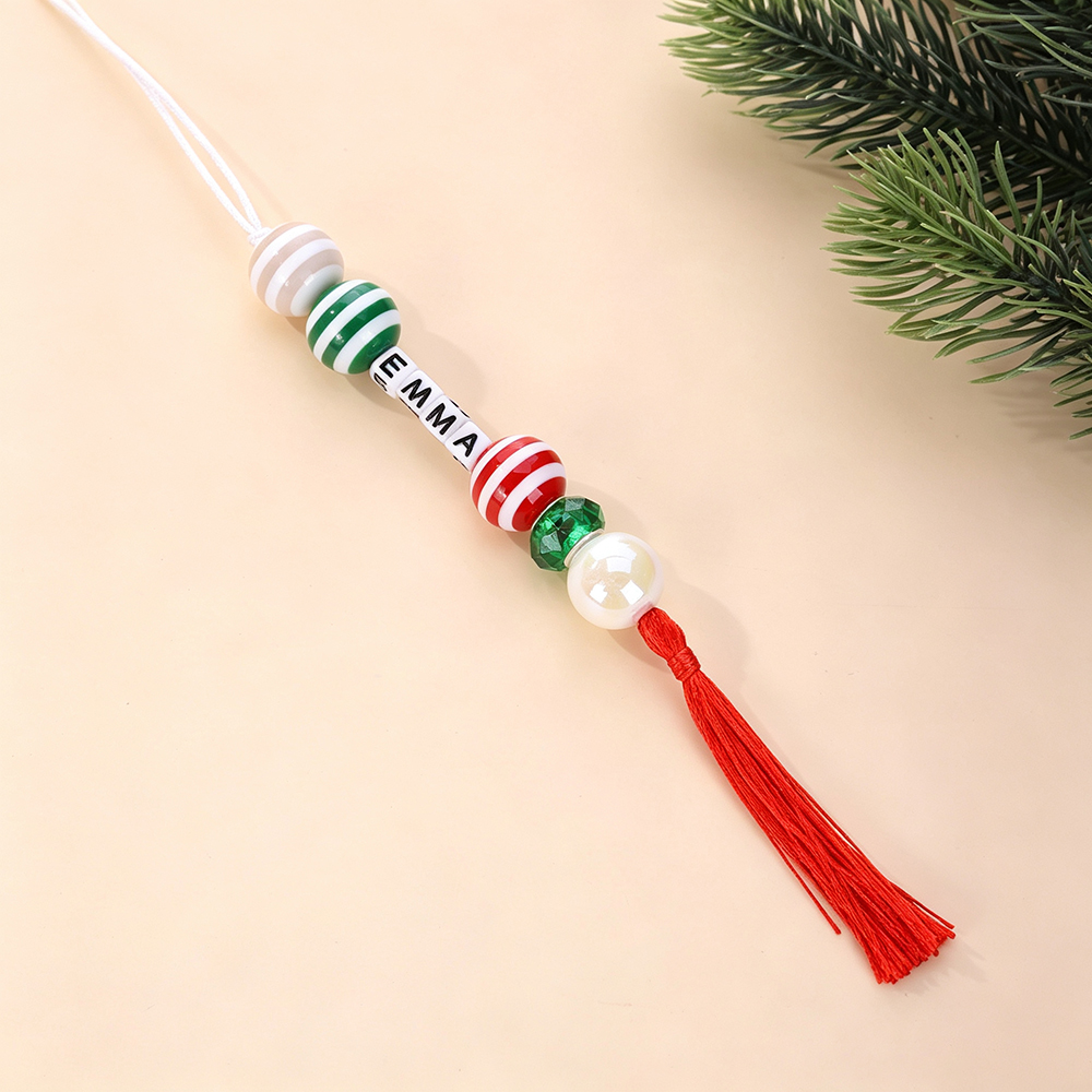 Personalized Beaded Tassel Family Christmas Tree Ornament | MNGift40