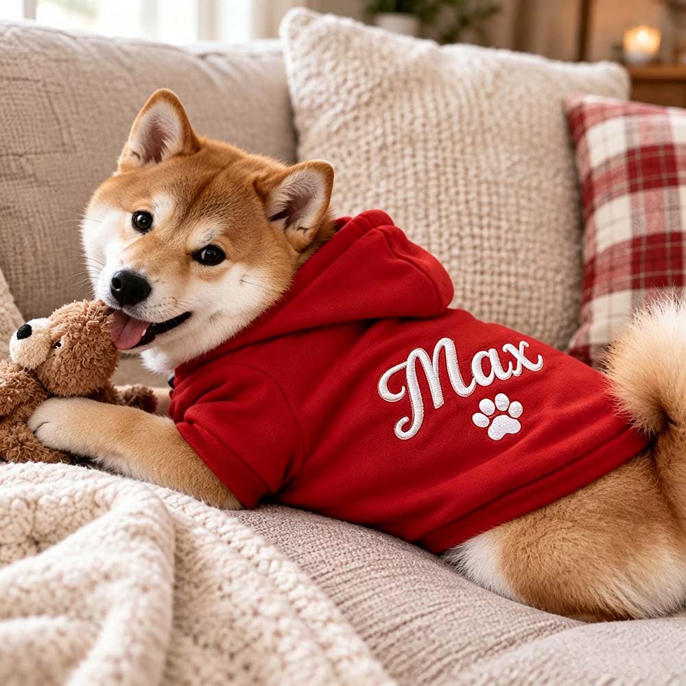 Personalized Embroidered Multicolor Dog Hoodie | MNCloth262